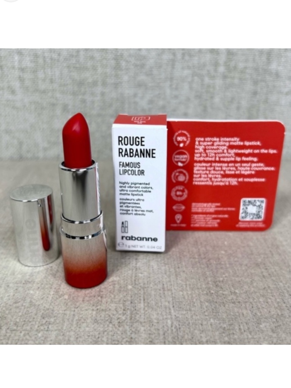 ❤️3 for $30❤️ Rabanne Famous Lipcolor Matte Lipstick mini in 636 Red Seal - Picture 10 of 10